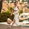 Sandalias mujer 5070 marrón+plateado