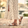 Sandalias mujer 5070 marrón+plateado