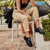 Zapatos casuales de mujer 6025 charol negro