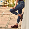 Zapatos casuales de mujer 6020 charol burdeos