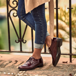 Zapatos casuales de mujer 6020 charol burdeos