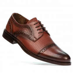 Zapatos elegantes para hombres 880 a coñac combinado