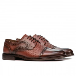 Zapatos elegantes para hombres 880 a coñac combinado