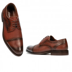 Zapatos elegantes para hombres 880 a coñac combinado