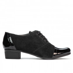 Zapatos casuales de mujer 652 charol negro combinado