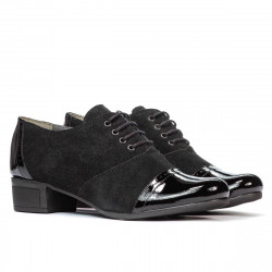 Zapatos casuales de mujer 652 charol negro combinado