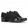 Zapatos casuales de mujer 652 charol negro combinado