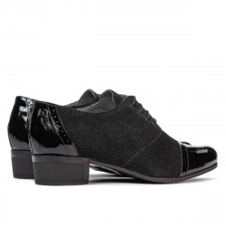 Zapatos casuales de mujer 652 charol negro combinado