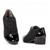 Zapatos casuales de mujer 652 charol negro combinado