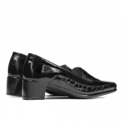 Zapatos casuales de mujer 614 croco charol negro