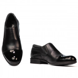Zapatos elegantes para hombre 765 charol negro combinado