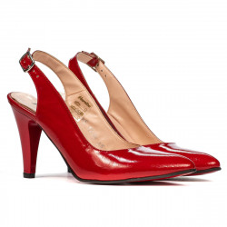 Sandalias de mujer 1236 charol rojo satinado