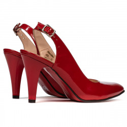 Sandalias de mujer 1236 charol rojo satinado