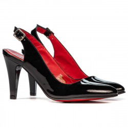 Sandalias mujer 1236 charol negro