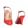 Sandalias mujer 1236 charol rojo coral