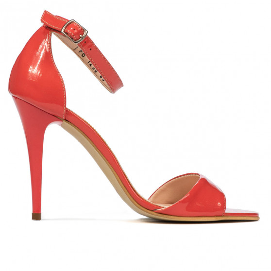 Sandalias mujer 1238 charol rojo coral