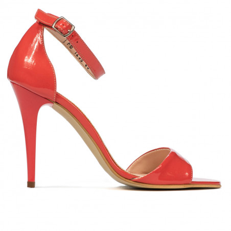 Sandalias mujer 1238 charol rojo coral