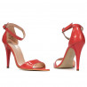 Sandalias mujer 1238 charol rojo coral