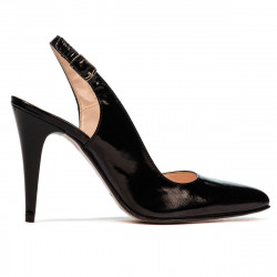Sandalias mujer 1249 charol negro satinado