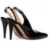 Sandalias mujer 1249 charol negro satinado