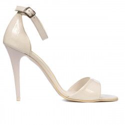Sandalias de mujer 1238 charol blanco