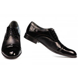 Zapatos elegantes para hombre 763 charol negro combinado