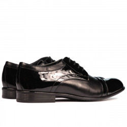 Zapatos elegantes para hombre 763 charol negro combinado