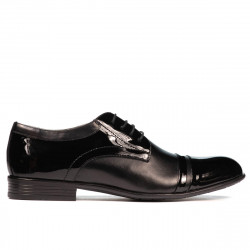 Zapatos elegantes para hombre 763 charol negro combinado