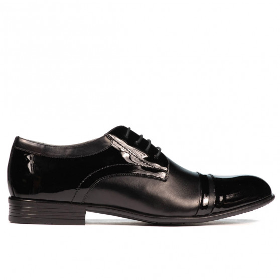 Zapatos elegantes para hombre 763 charol negro combinado