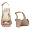 Sandalias mujer 1251 charol beige nácar