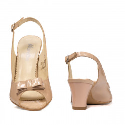 Sandalias mujer 1251 charol marfil