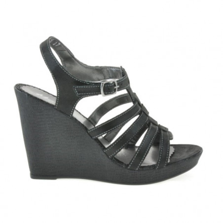 Sandalias de mujer 575 negro satinado
