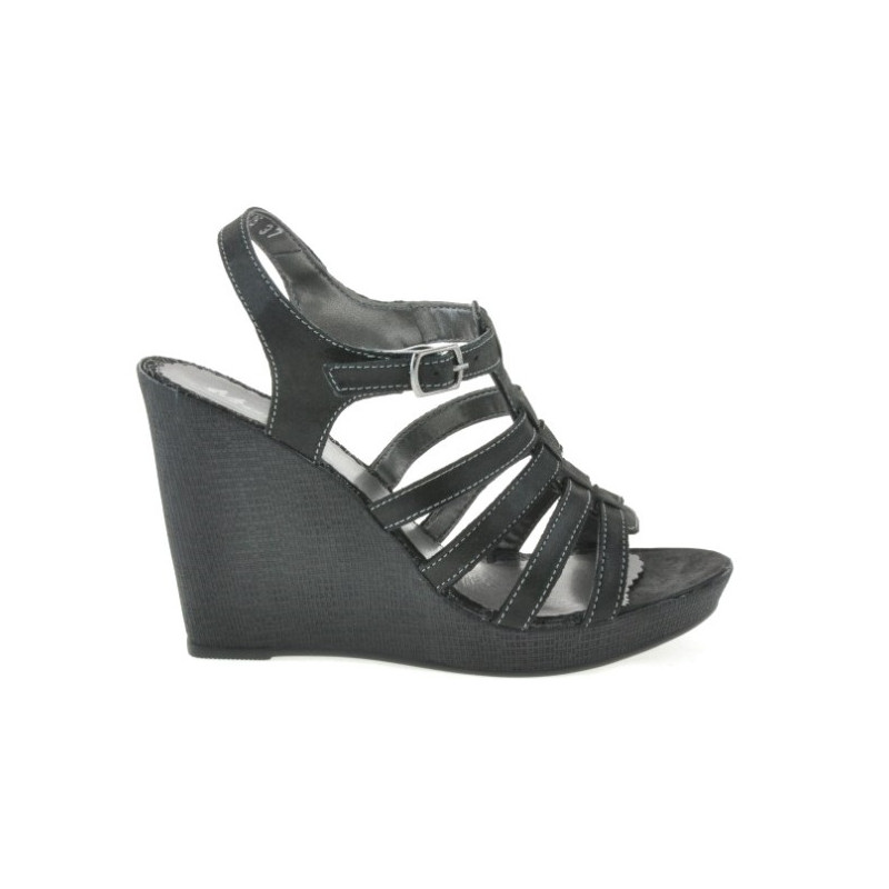 Sandalias de mujer 575 negro satinado