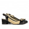 Sandalias mujer 5013 charol negro+beige