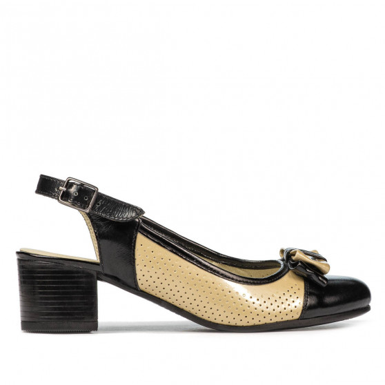 Sandalias mujer 5013 charol negro+beige