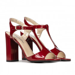 Sandalias de mujer 1258 charol burdeos