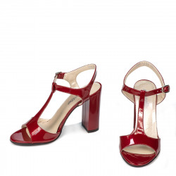 Sandalias de mujer 1258 charol burdeos