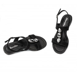 Sandalias de mujer 5073 negro terciopelo