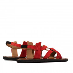 Sandalias de mujer 5076 rojo coral ante