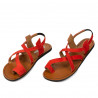 Sandalias de mujer 5076 rojo coral ante