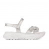 Sandalias para niños 538 blanco nacarado (plateado)