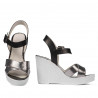 Sandalias mujer 5081 plateado combinado