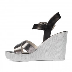 Sandalias mujer 5081 plateado combinado