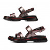 Sandalias de mujer 5075 gris nacarado+rojo