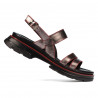 Sandalias de mujer 5075 gris nacarado+rojo