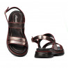 Sandalias de mujer 5075 gris nacarado+rojo