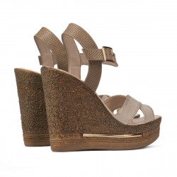 Sandalias de mujer 5078 beige+dorado