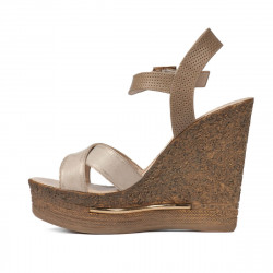 Sandalias de mujer 5078 beige+dorado
