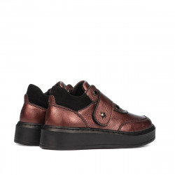 Zapatos para niños 2009 burdeos nácar combinado