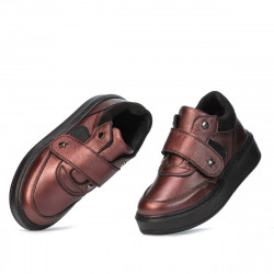Zapatos para niños 2009 burdeos nácar combinado